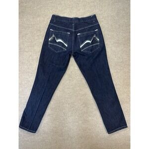 Qruel Jeans Men's 32x30 Navy Blue Cotton Denim  Dark Wash Straight Leg